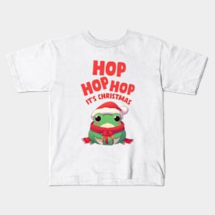 Hop Hop Hop Christmas Frog Kids T-Shirt